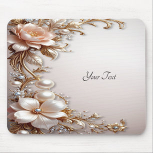 Soft Pink and White Flowers Mousepad
