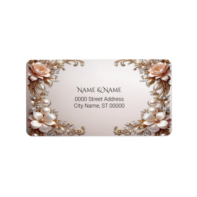 Soft Pink and White Flowers Return Address Label (Front)