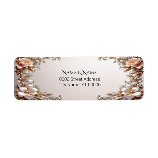 Soft Pink and White Flowers Return Address Label (Front)