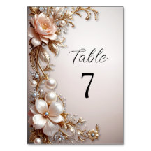 Soft Pink and White Flowers Table Number