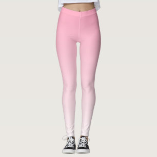 Soft Pink and White Gradient Leggings