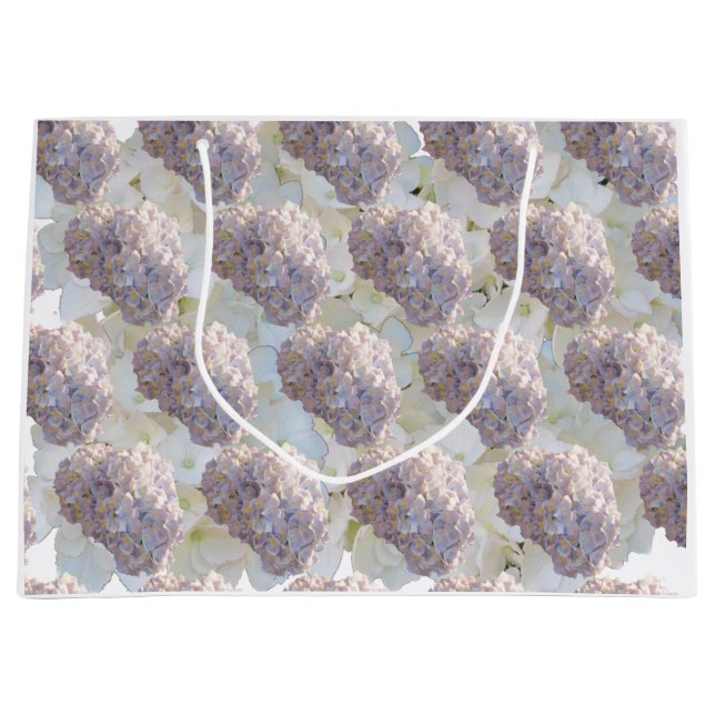 Soft Pink and White Hydrangeas Large Gift Bag (Front)