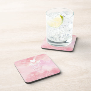 Soft Pink and White Mother's Day Coaster