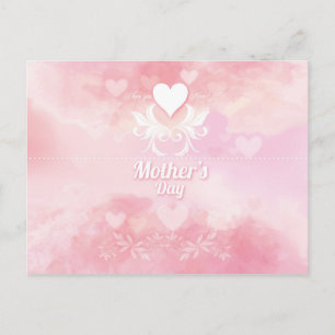 Soft Pink and White Mother's Day Postcard