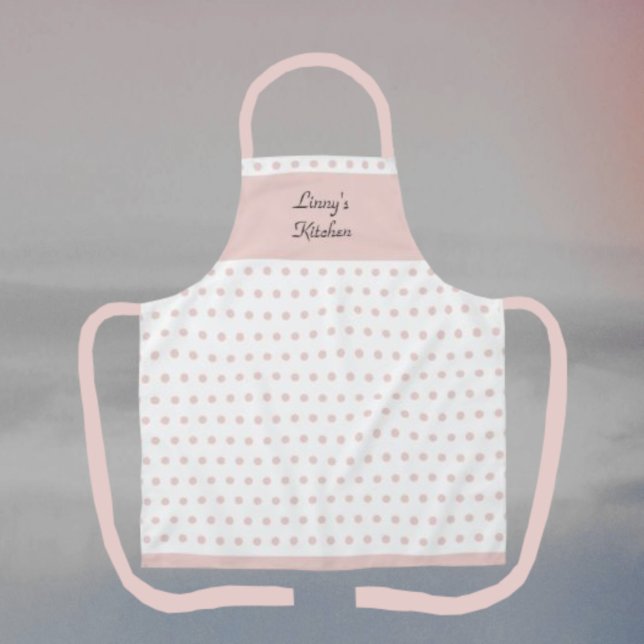 Soft Pink and White Polka Dotted Apron (Creator Uploaded)
