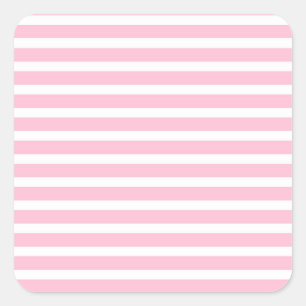 Soft Pink and White Stripes Square Sticker