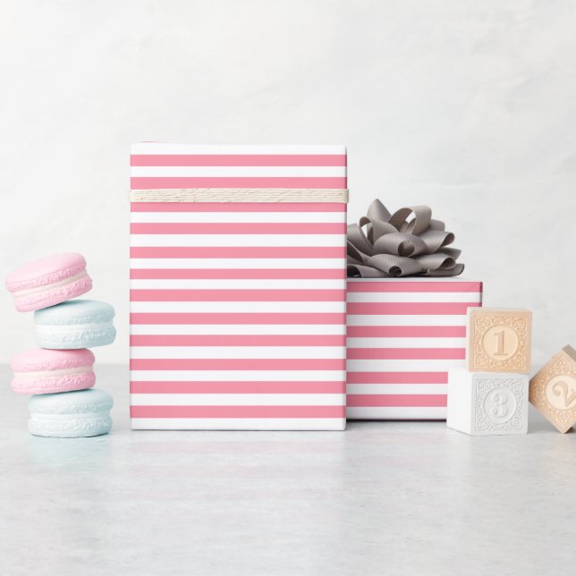 Soft Pink and White Stripes  Wrapping Paper (Baby Shower)