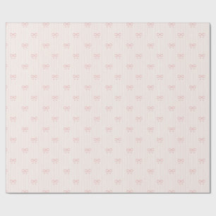 Soft Pink Balletcore Ribbon Bows Wrapping Paper