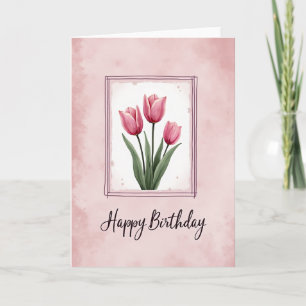 Soft Pink Birthday Bloom Card
