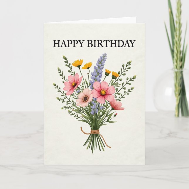 Soft Pink Birthday Card (Front)