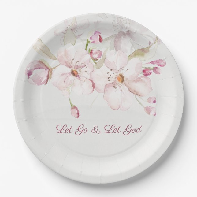 Soft Pink Blossom Women's Church Paper Plate (Front)