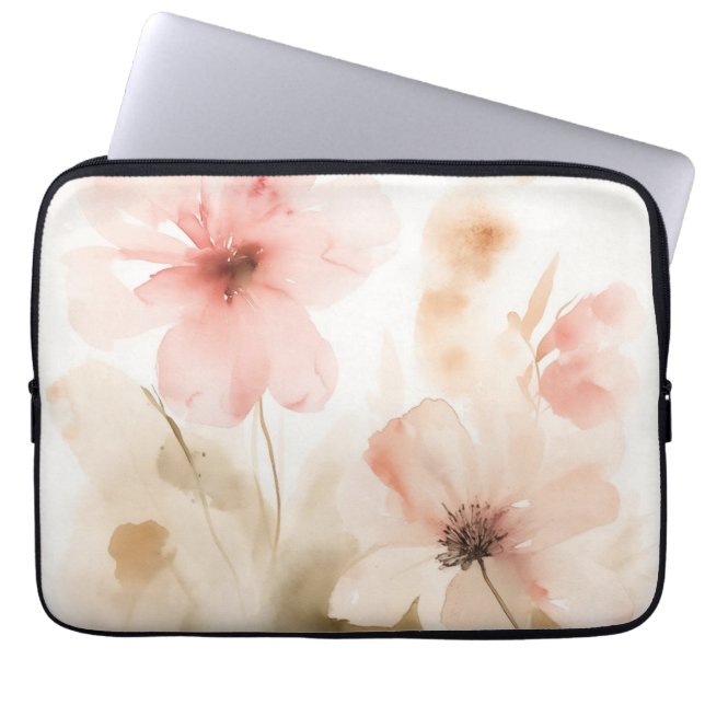  Soft Pink Blossoms Laptop Sleeve (Front)