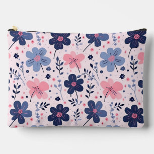 Soft Pink Blue Wildflower Meadow Aesthetic Accessory Pouch