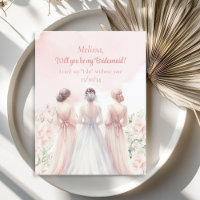 Soft pink blush roses eucalyptus Bride bridesmaid
