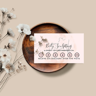 Soft pink Body sculpting contouring spa Business Card