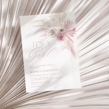 Soft Pink Boho Arch Girl Baby Shower 