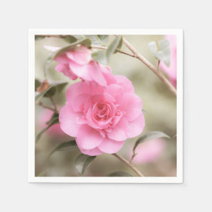 Soft Pink Camellia Flower  Napkin