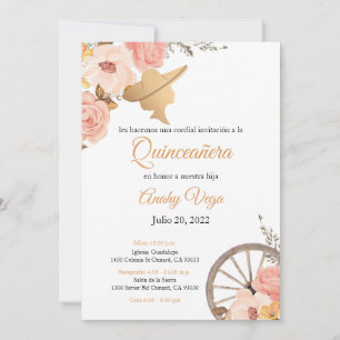 Soft Pink Charra Watercolor Invitation, Pink Invitation