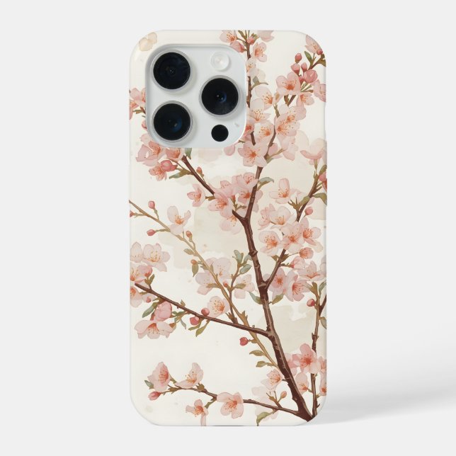 Soft Pink Cherry Blossom Branches iPhone Case (Back)