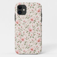 Soft Pink Cherry Blossom Floral Seamless Pattern