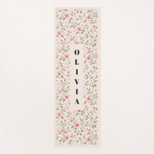 Soft Pink Cherry Blossom Floral Seamless Pattern Yoga Mat