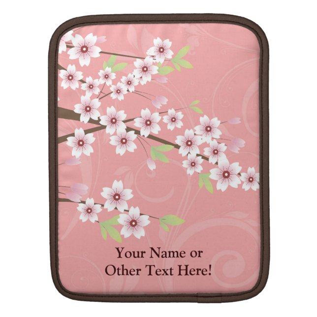 Soft Pink Cherry Blossom iPad Sleeve (Back)