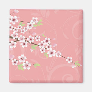 Soft Pink Cherry Blossom Magnet