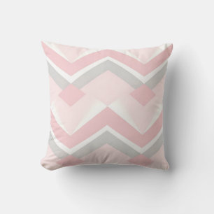 Soft Pink Chevron Geometric Cushion