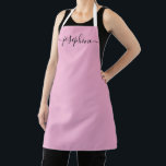 Soft Pink Chic Elegant script Name Gift Apron<br><div class="desc">Elevate your cooking and baking experience with the Soft Pink Chic Elegant Script Gift Custom Name Apron. This apron not only adds a touch of sophistication to your kitchen attire but also makes a wonderful gift option. Chic and Elegant: The soft pink colour and elegant script design combine to create...</div>