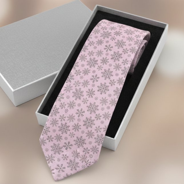 Soft Pink Christmas w/ Elegant Snowflakes Tie (Creator Uploaded)