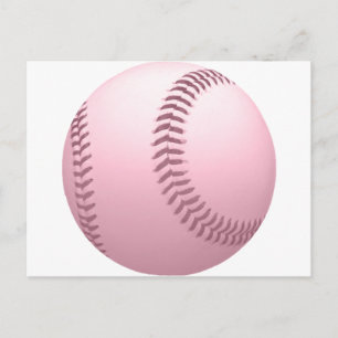 Soft Pink Coloured Baseball Postcard