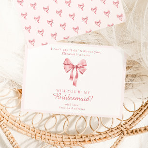Soft Pink Coquette Bow Will you? Invitation