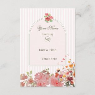 Soft Pink & Coral Floral Birthday Invitation