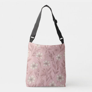 Soft Pink Cottage Floral Crossbody Bag