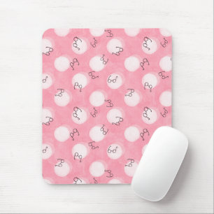 Soft Pink Cute Pattern – Minimal Aesthetic Polka Mouse Pad