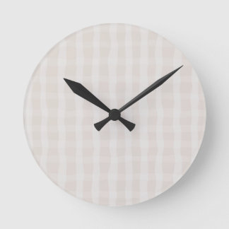 Soft Pink Dainty Plaid Round Clock