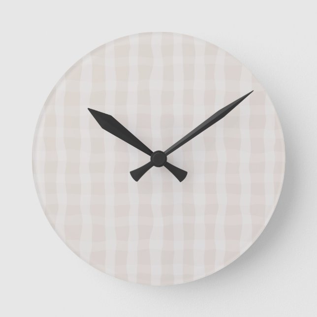 Soft Pink Dainty Plaid  Round Clock (Front)