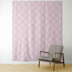 Soft Pink Damask Backdrop for Influencers  Tapestry