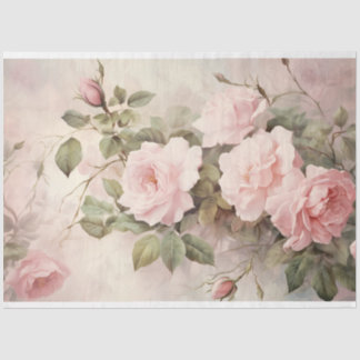 Soft Pink Delicate Rose Floral Background Tissue Paper