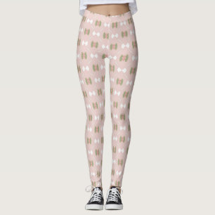 Soft pink diamond grid with olive and blush floral leggings