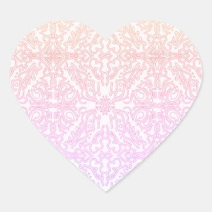 Soft Pink Dream Mandala pattern series Heart Sticker