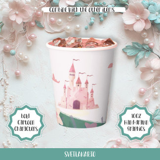 Soft Pink Dreamy Princess Castle Paper cup
