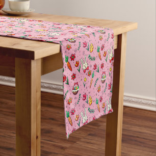 Soft Pink Easter Pattern Table Runner