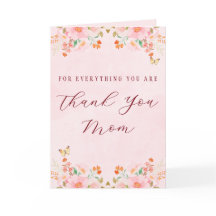 Soft Pink Elegant Floral Thank You Mother’s Day