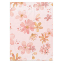Soft Pink Floral Blossom Dining Tablecloth