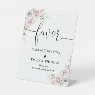 Soft Pink Floral Bridal Shower  Favour Sign