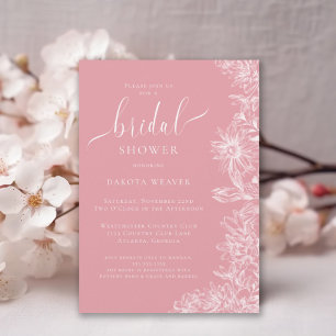 Soft Pink Floral Bridal Shower Invitation