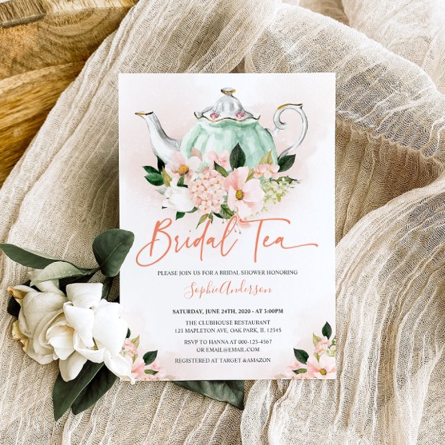 Soft Pink Floral Bridal Tea Party Bridal Shower Invitation (Creator Uploaded)