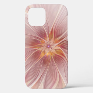 Soft Pink Floral Dream Abstract Fractal Art Flower iPhone 12 Case