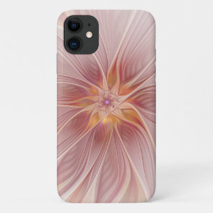 Soft Pink Floral Dream Abstract Fractal Art Flower iPhone 11 Case